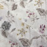 Toile de coton Fleurs - Gris, violet,