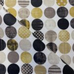 Tissu enduit imprimé Cercle - Ocre, noir
