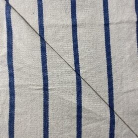 Toile 100 % coton Campagne rayures - Bleu marine
