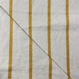 Toile 100 % coton Campagne rayures - Jaune moutarde