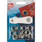 Boite de 15 oeillets rondelles 11mm outil inclus - Argent