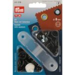 Boite de 24 oeillets rondelles 8mm outil inclus - Noir