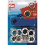 Boite de 10 oeillets rondelles 14 mm outil inclus - Argent