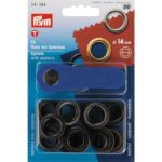 Boite de 10 oeillets rondelles 14 mm outil inclus - Noir