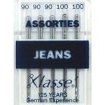 Aiguilles machines jeans assorties 90/100