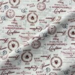 Tissu coton imprimé patchwork 115 cm Griotte - Fond blanc