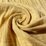 Tissu triple gaze viscose de bambou - Jaune moutarde