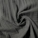Tissu triple gaze viscose de bambou - Gris anthracite