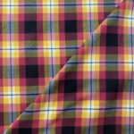 Tissu écossais Tartan - Rose, jaune