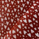 Tissu Feutrine étoile - Cœur, fond rouge