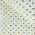 Tissu Feutrine Cœur - Doré, fond blanc