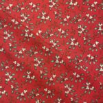 Tissu coton imprimé Gui de noël - Fond rouge
