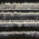 Tissu fausse fourrure rayures - Noir, gris