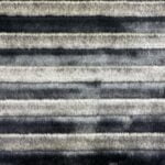 Tissu fausse fourrure rayures - Noir, taupe