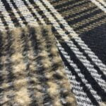 Tissu lainage carreaux 21% laine 12% alpaga - Beige, noir, écru