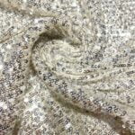 Tissu Sequin - Écru, argent