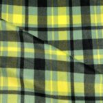 Tissu polaire imprimé - Carreaux, jaune, vert, noir