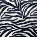 Tissu Doudou imprimé zèbre - Noir, blanc