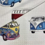 Tissu jacquard Combi pop art - Multicolore, fond gris