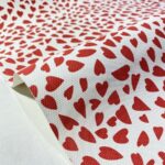 Simili cuir Cœur rouge - Fond blanc