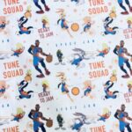 Tissu coton imprimé Certifié Oeko-tex Tune Squad Tom & Jerry - Fond blanc