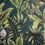 Toile de bâche imprimée Outdoor Teflon Sunny - Capucin, fond vert