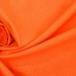 Tissu cretonne coton uni - Orange