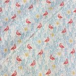 Tissu coton imprimé Bio Certifié GOTS - Flamant rose, fond bleu