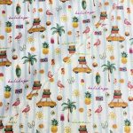 Tissu coton imprimé Bio Certifié GOTS -  Summer