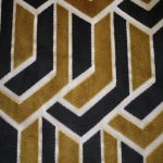 Tissu jacquard velours "Jessy" - Ocre jaune, noir