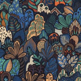 Toile de coton Joséphine édition Thevenon Paris Menthe, saumon - OEKO-TEX