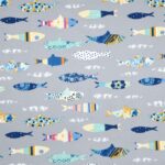 Tissu coton imprimé Listao - Gris