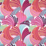 Tissu sergé coton enduit Oeko-tex - Genji, multicolore rose