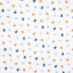 Tissu coton imprimé Crabe - Marine, fond blanc