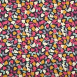 Tissu coton enduit cretonne Oeko-tex Roberta - Fond noir