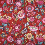Tissu coton enduit cretonne Oeko-tex Banaba - Fond rouge
