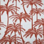 Toile de coton Savoie Zabeth - Brique, fond naturel