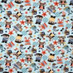 Tissu jersey imprimé Corsaire -  Bleu