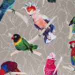 Toile de coton Major Mitchell & Friends édition Thevenon Paris Fond Brouillard - OEKO-TEX