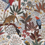 Toile de coton Nouveau monde édition Thevenon Paris Fond écru - OEKO-TEX
