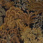 Toile de coton Majorelle édition Thevenon Paris Camel, fond noir - OEKO-TEX