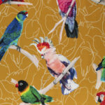 Toile de coton Major Mitchell & Friends édition Thevenon Paris Fond ocre  - OEKO-TEX