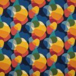 Tissu coton imprimé Sixties - Multicolore
