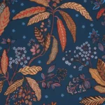 Tissu Bibi Fond Bleu Lac édition Thevenon Paris