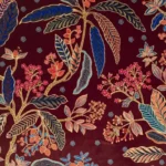 Tissu Bibi Velours Fond Bordeaux édition Thevenon Paris