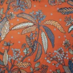 Tissu Bibi Velours Fond Orange Sanguine édition Thevenon Paris