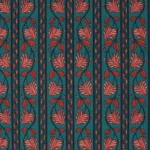 Tissu Lily Fond Vert Anglais édition Thevenon Paris