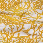 Toile de coton Savoie Calédonie - Moutarde, fond naturel