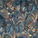 Tissu velours microfibre imprimé Skoura - Kaki, multicolore