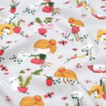Tissu jersey imprimé enfant - Paoline, multicolore, fond gris